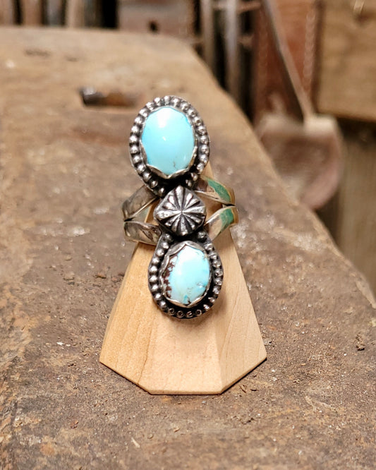 Golden Hills Two Stone Statement Ring (size 8)