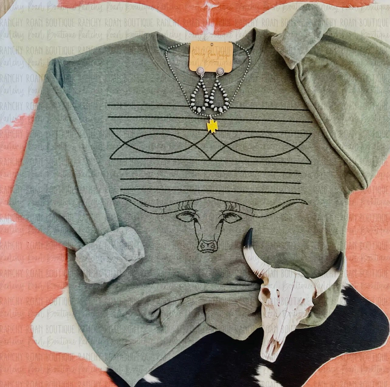 Longhorn Boot Stitch Sweatshirt
