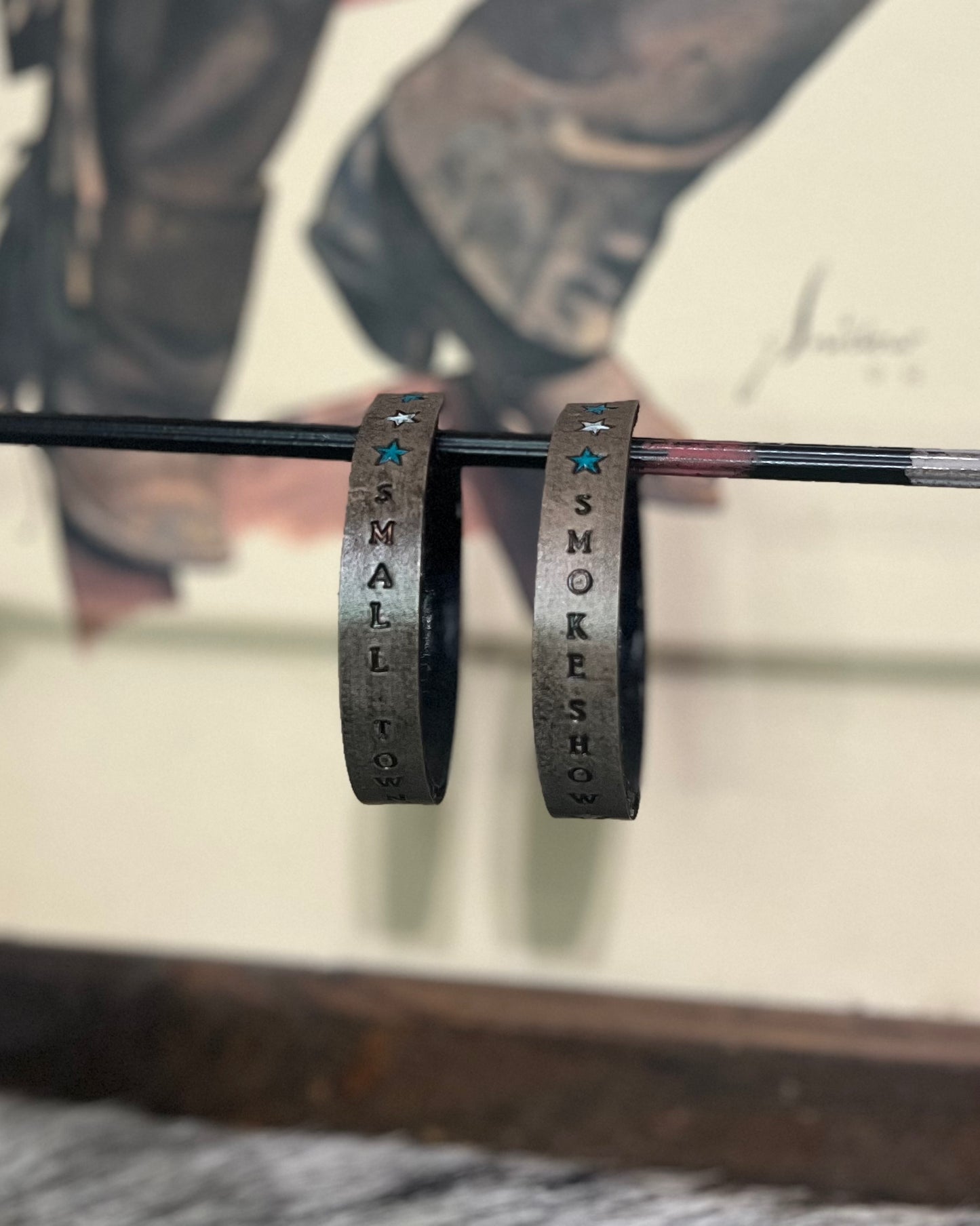 Small Town Smokeshow Leather Hoops