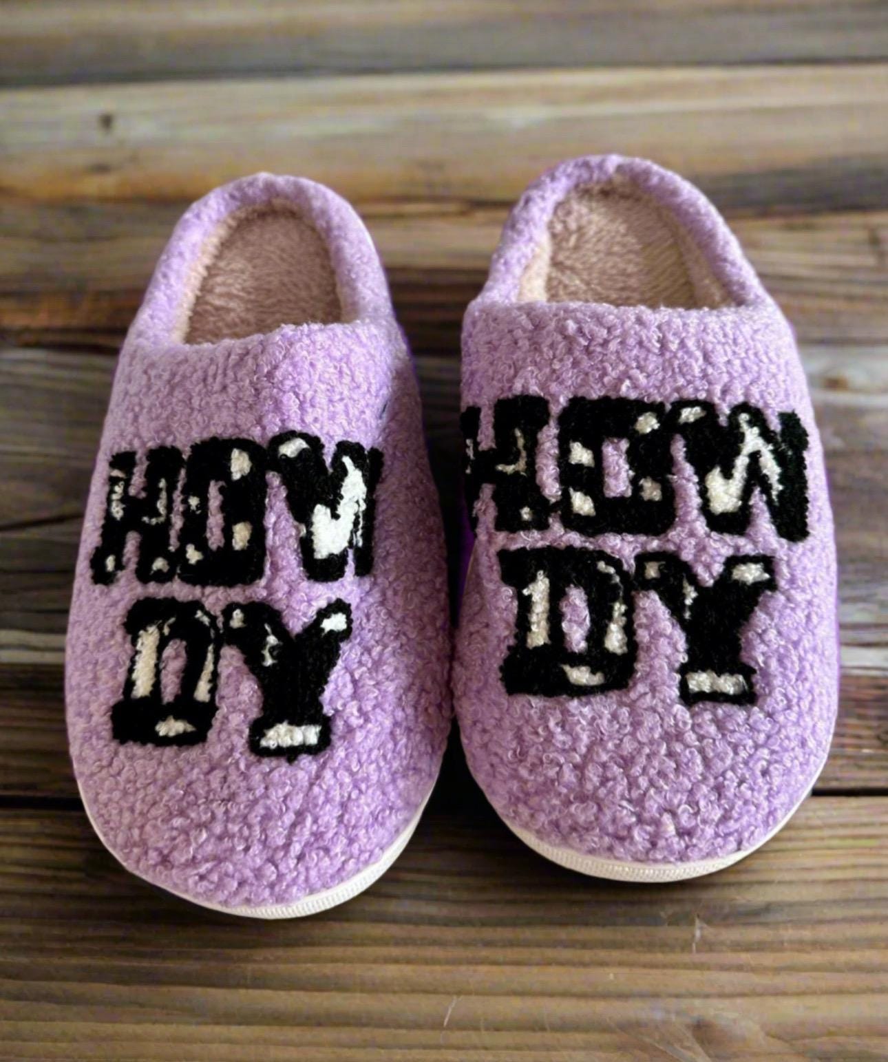 Howdy Cow Print Slippers