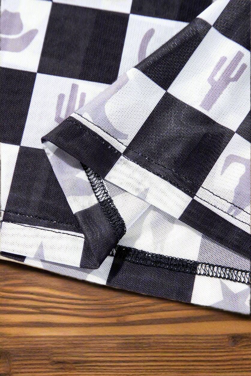Western Checkers Mesh Shirt
