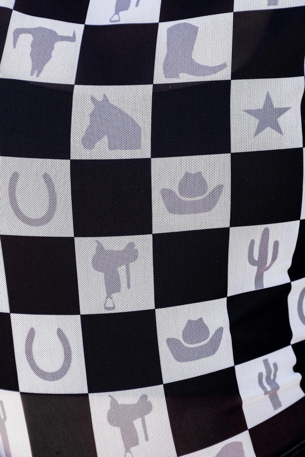Western Checkers Mesh Shirt