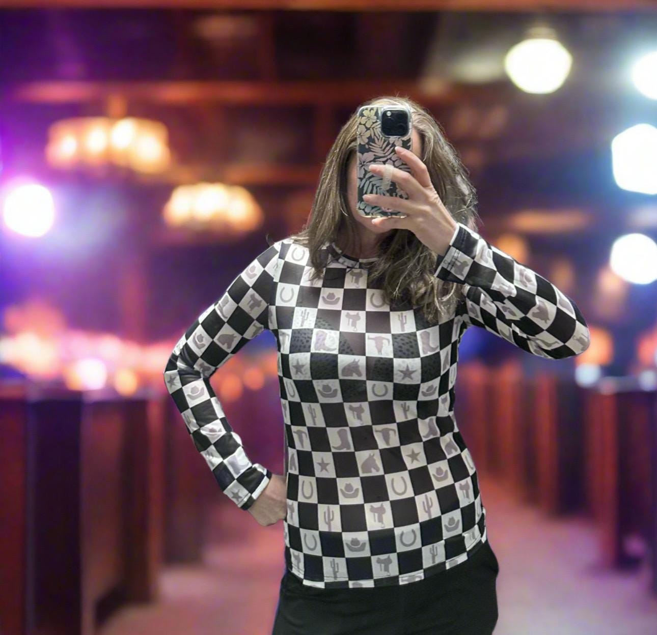 Western Checkers Mesh Shirt