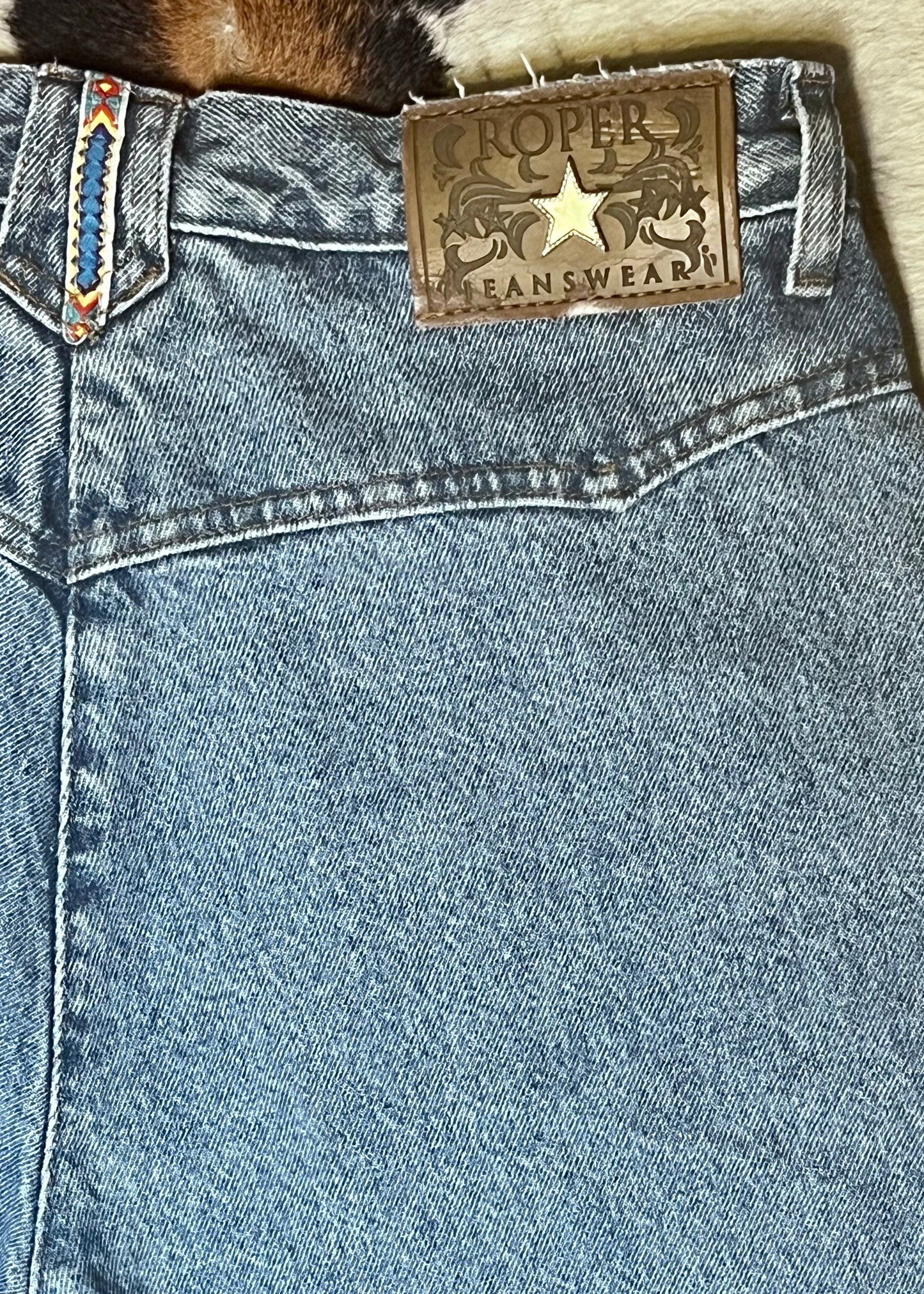 Vintage Roper Beaded Pocket Jeans 34inchesX35.5”