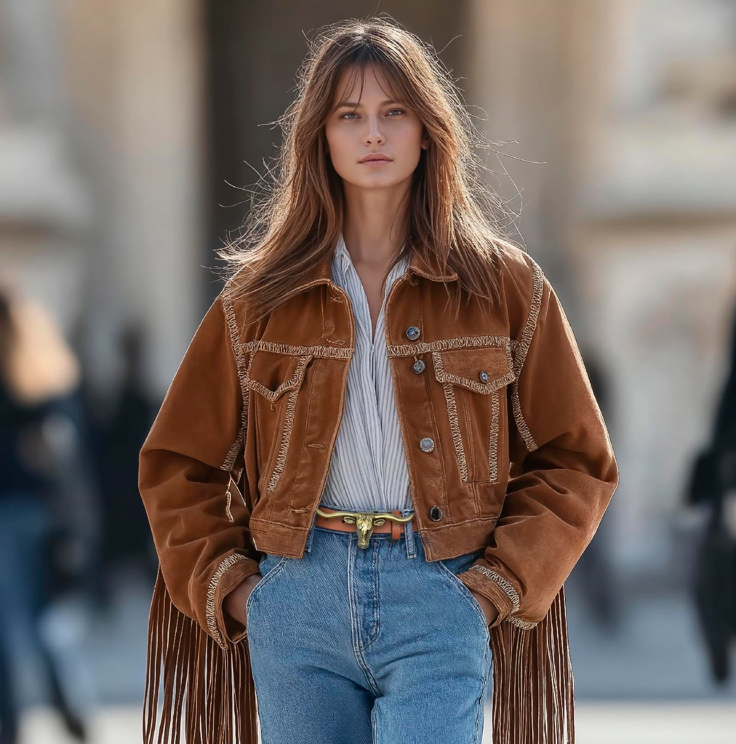 Signature Longhorn Western Belt for Women