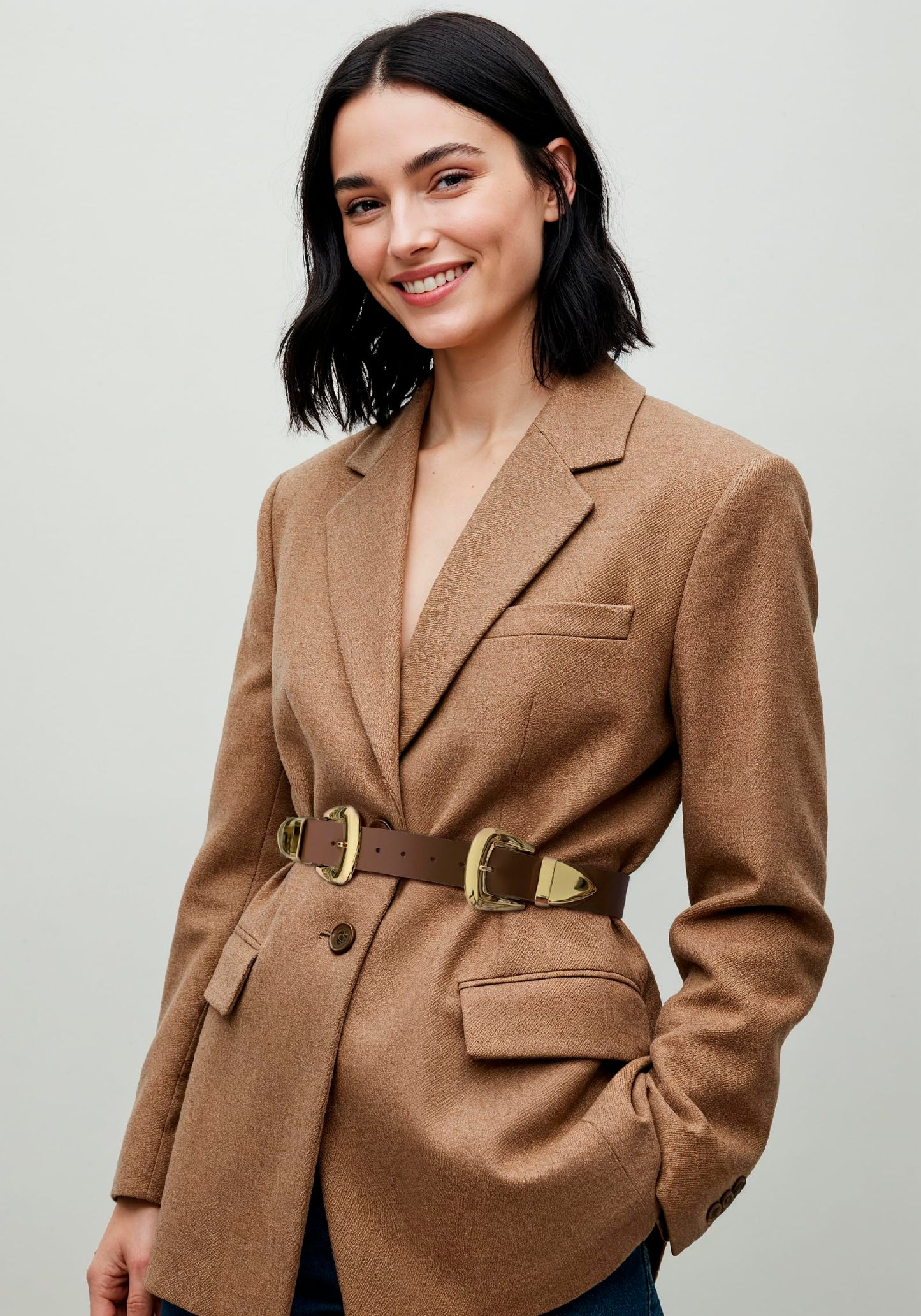 Double Buckle Western Waist Belt for Women