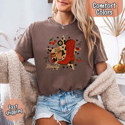 Howdy Cowgirl Star Collage Comfort Shirt