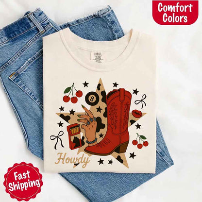 Howdy Cowgirl Star Collage Comfort Shirt