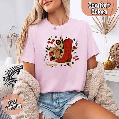 Howdy Cowgirl Star Collage Comfort Shirt