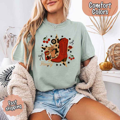 Howdy Cowgirl Star Collage Comfort Shirt