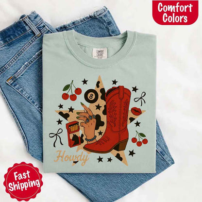 Howdy Cowgirl Star Collage Comfort Shirt