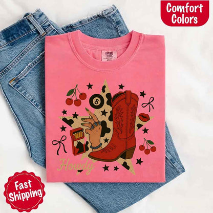 Howdy Cowgirl Star Collage Comfort Shirt