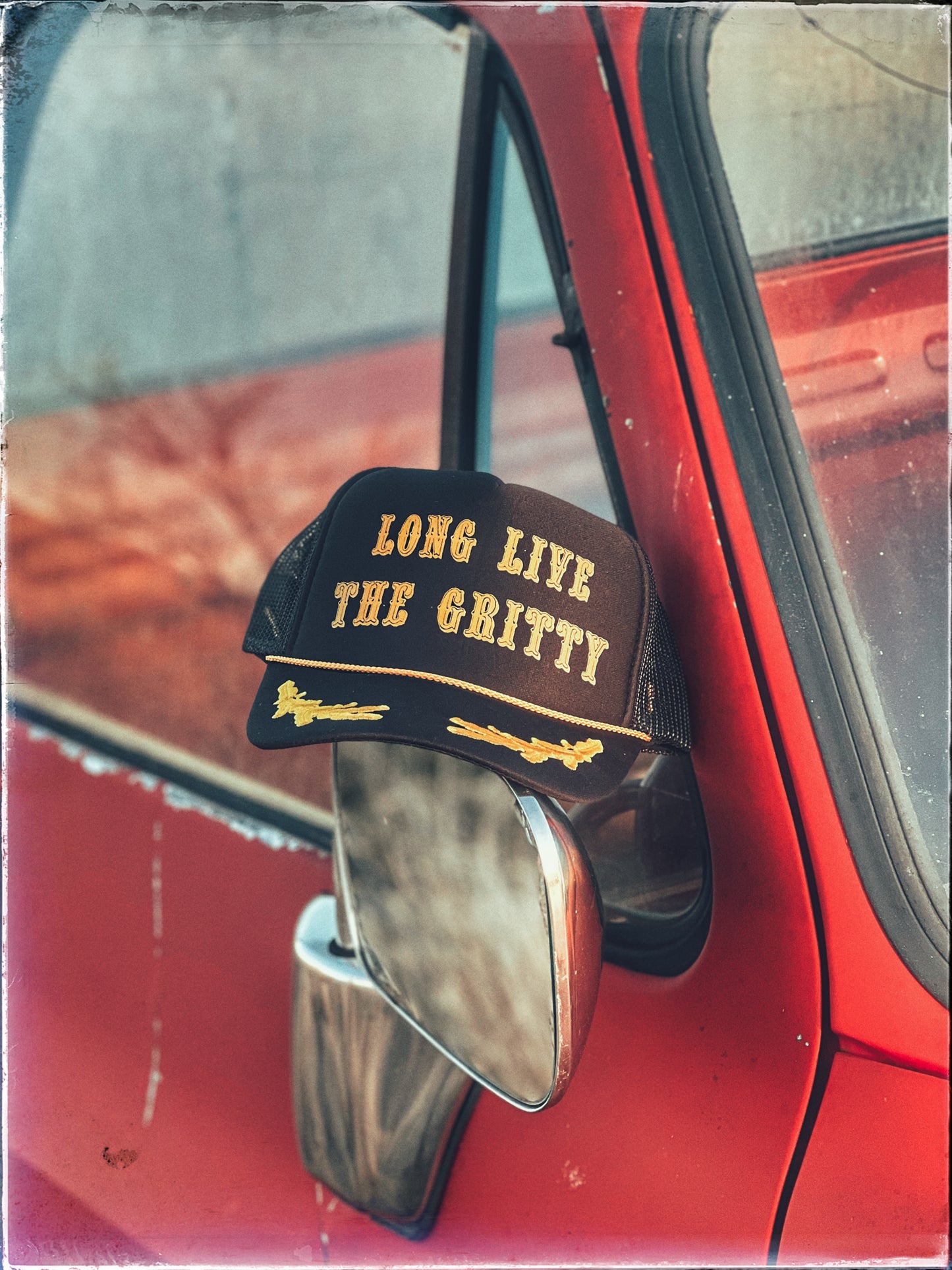 Long Live The Gritty Gold Oak Leaf Trucker Hat