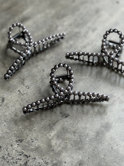 Silver Studded Claw Hair Clip