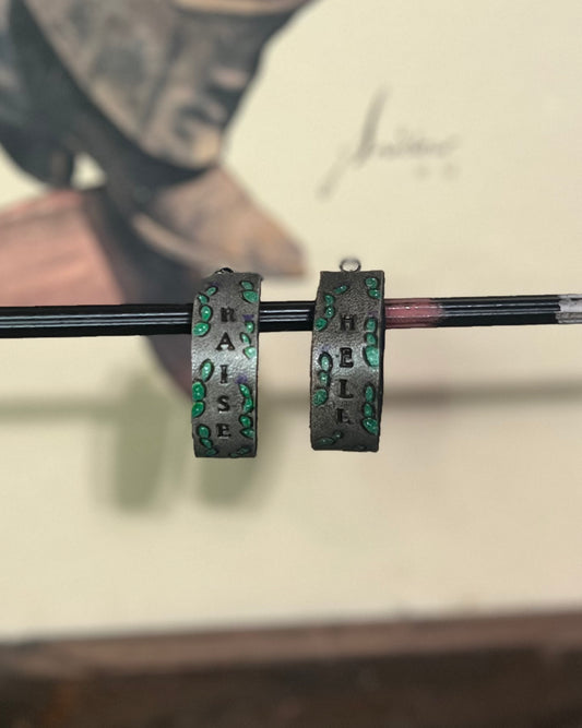 Raise Hell Leather Hoops