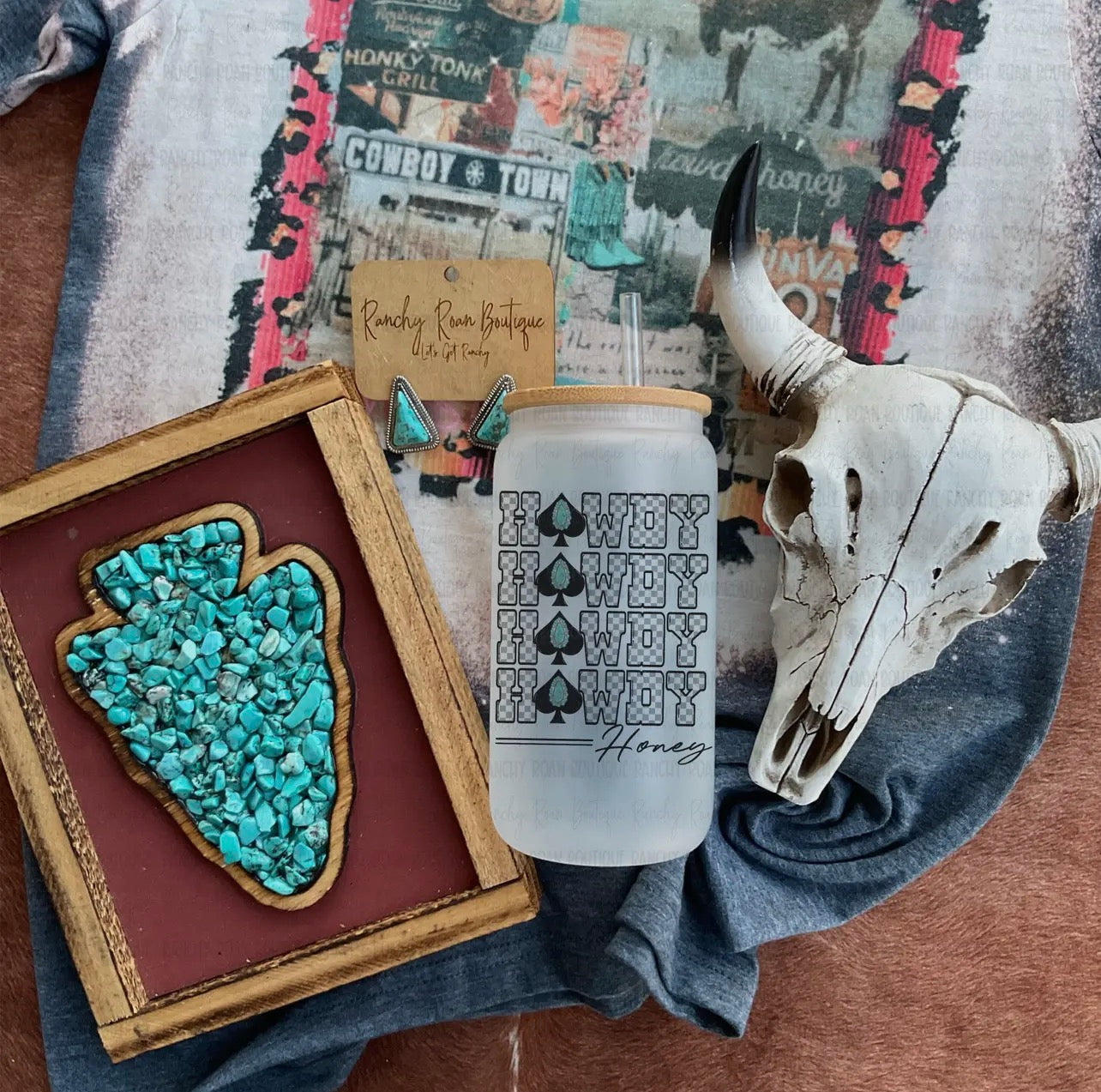 Howdy Honey 16oz Glass Tumbler