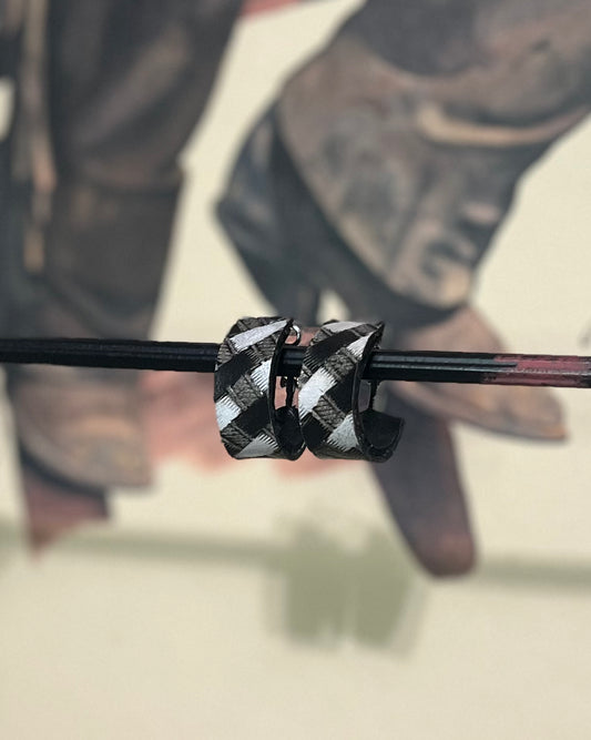 Cowgirl Checkers Hoops in Smoke