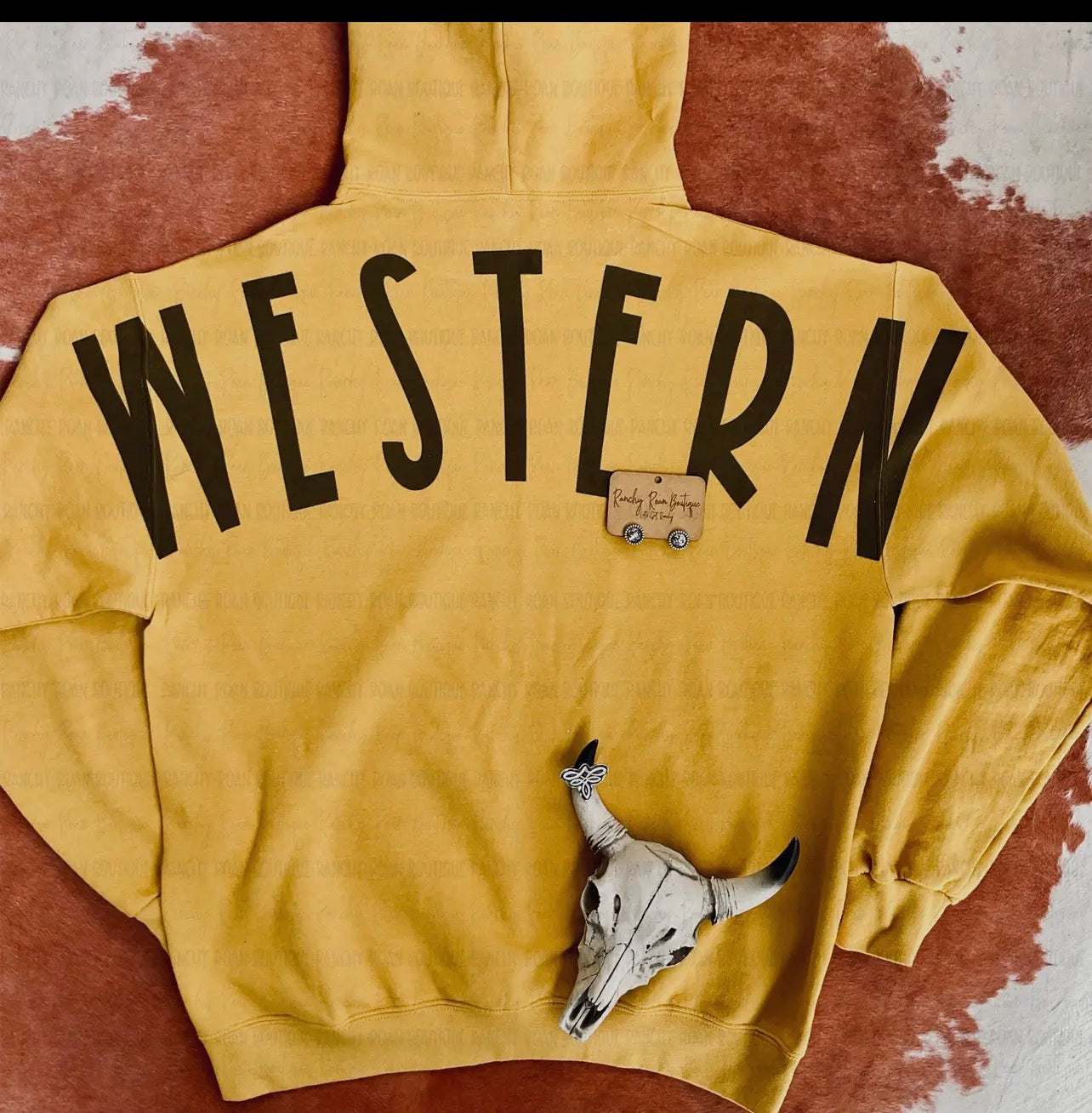Western Hoodie in Mustard