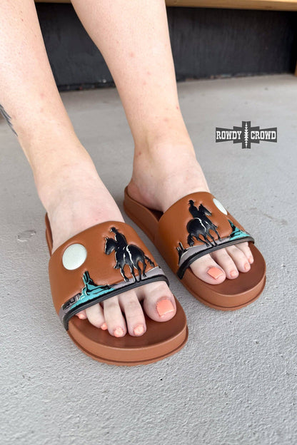 BROWN Saddle Bum Slides