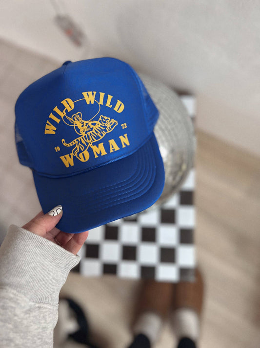 Wild Wild Woman Trucker Hat - Royal Blue