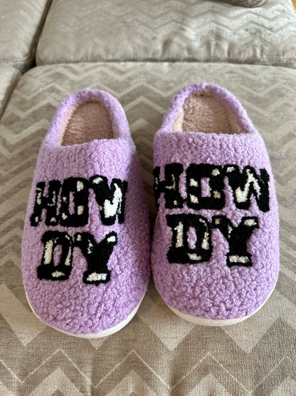 Howdy Cow Print Slippers