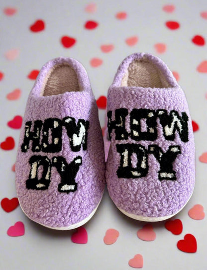 Howdy Cow Print Slippers