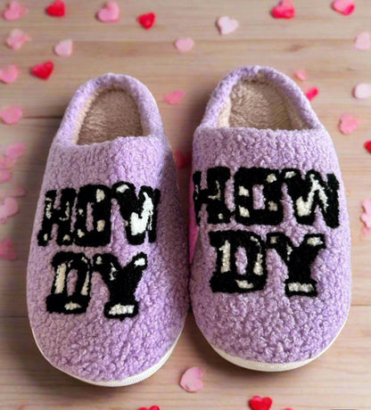 Howdy Cow Print Slippers
