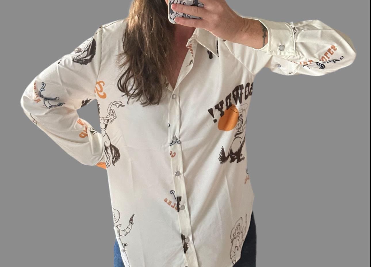 Western Cowgirl Howdy Button Up Shirt