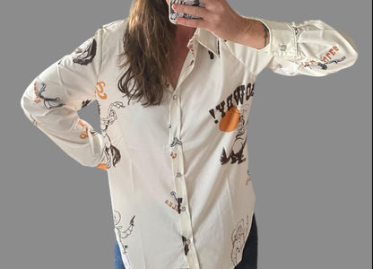 Western Cowgirl Howdy Button Up Shirt