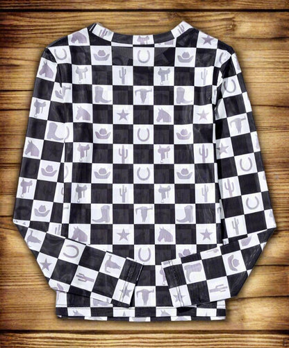 Western Checkers Mesh Shirt