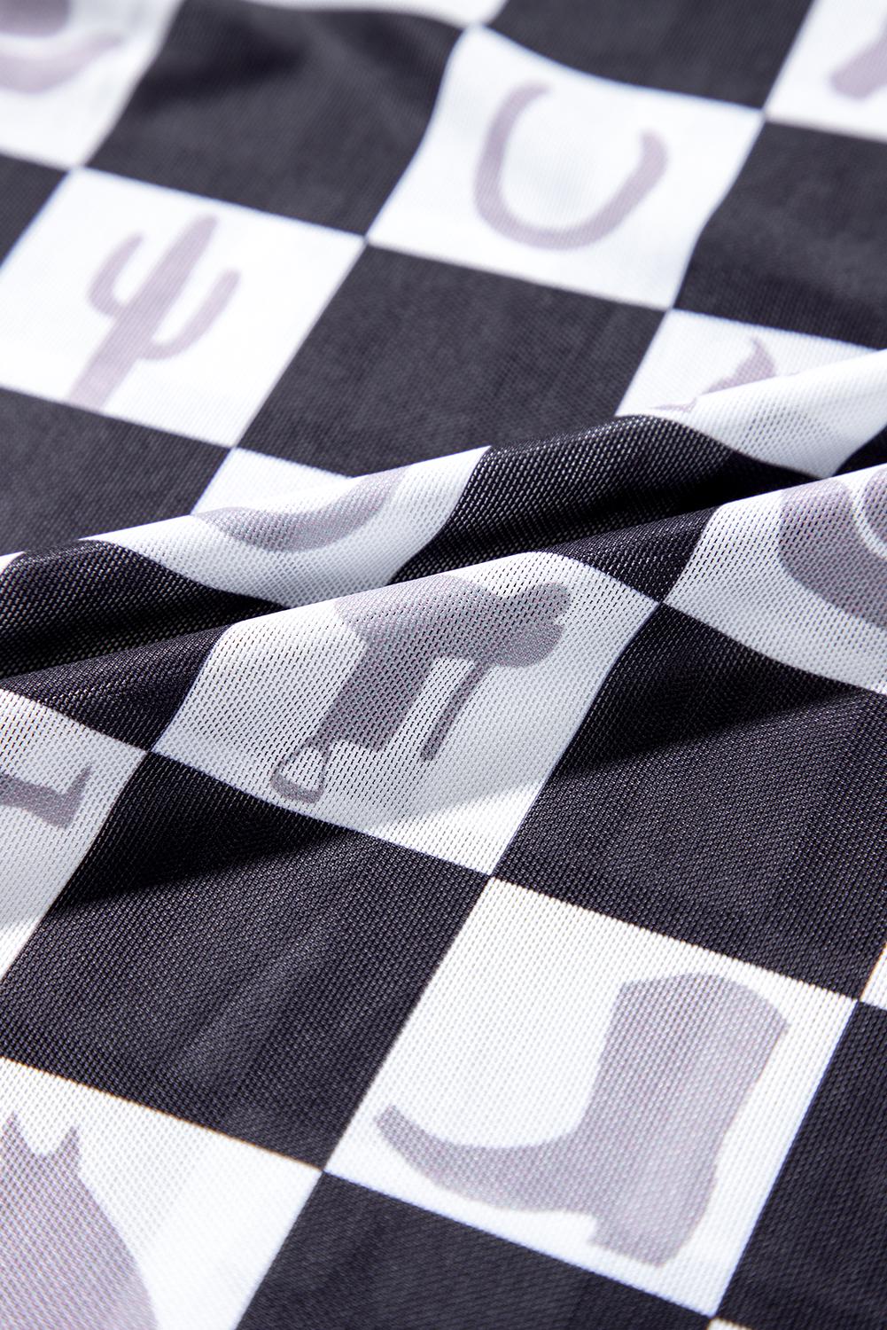 Western Checkers Mesh Shirt