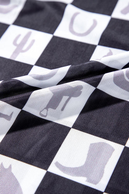 Western Checkers Mesh Shirt