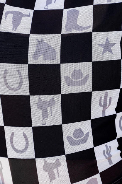 Western Checkers Mesh Shirt