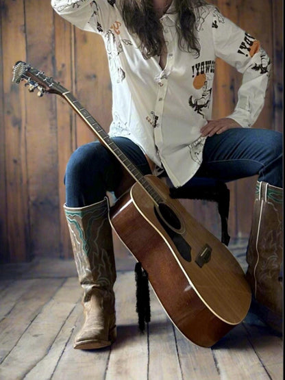 Western Cowgirl Howdy Button Up Shirt