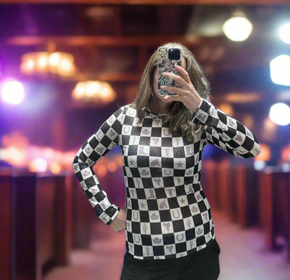 Western Checkers Mesh Shirt