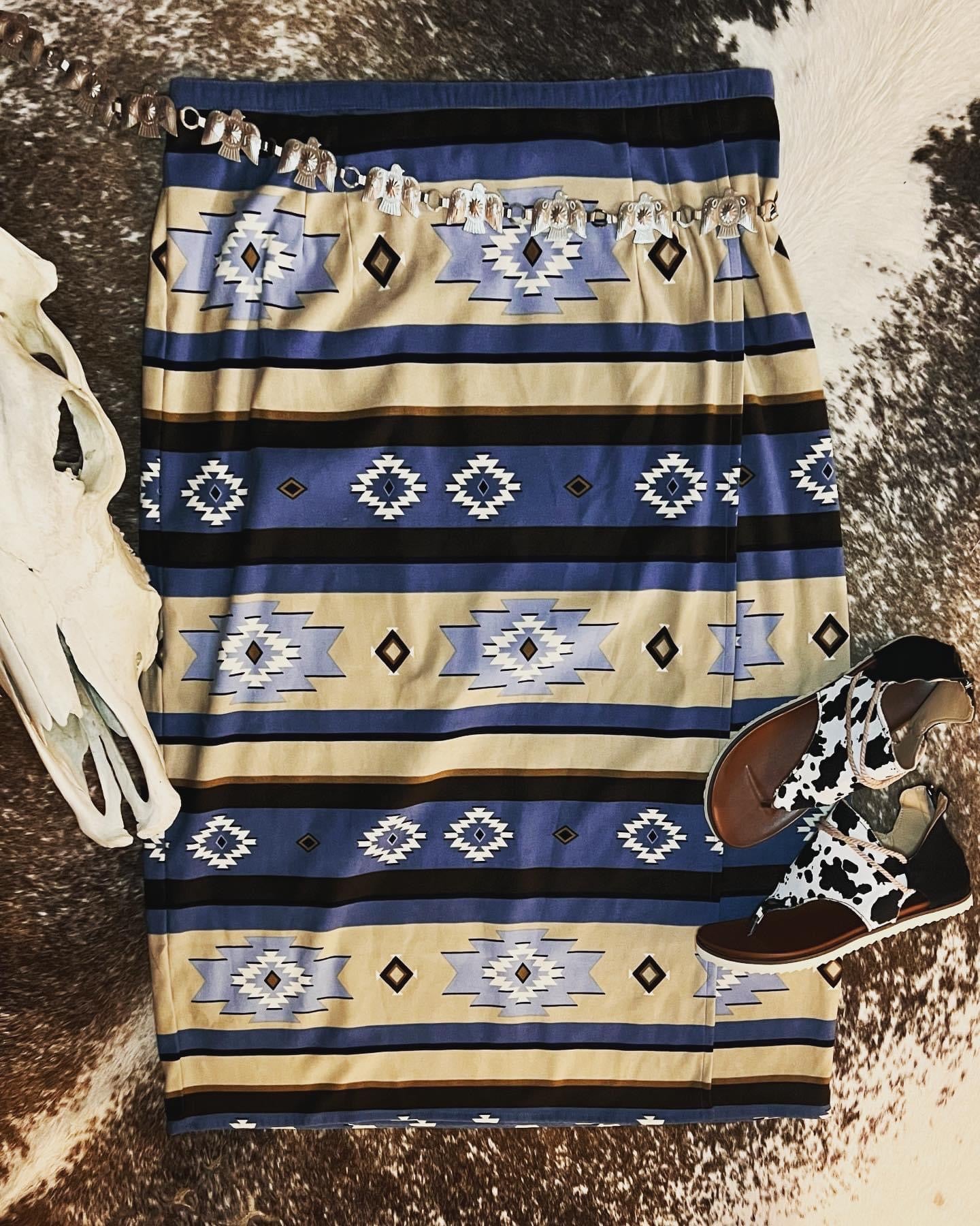 Vintage Aztec Print Skirt 40-52inch waist