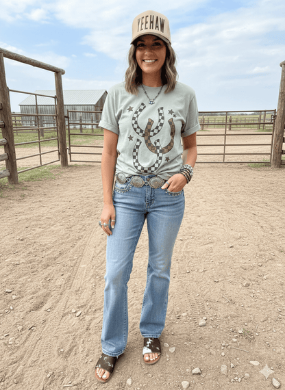 Western Checkered Horseshoe Graphic Tee